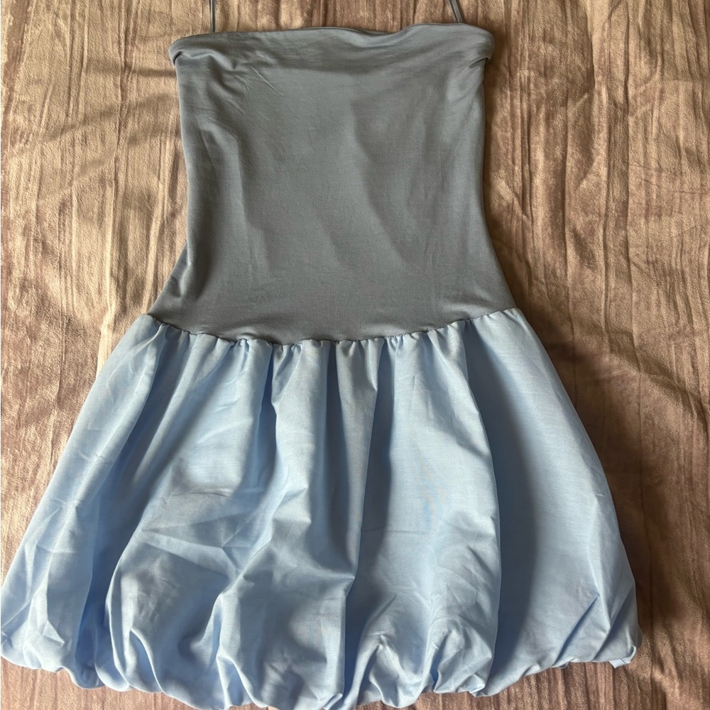 Kimchi Blue Tube Bubble Hem Mini Dress